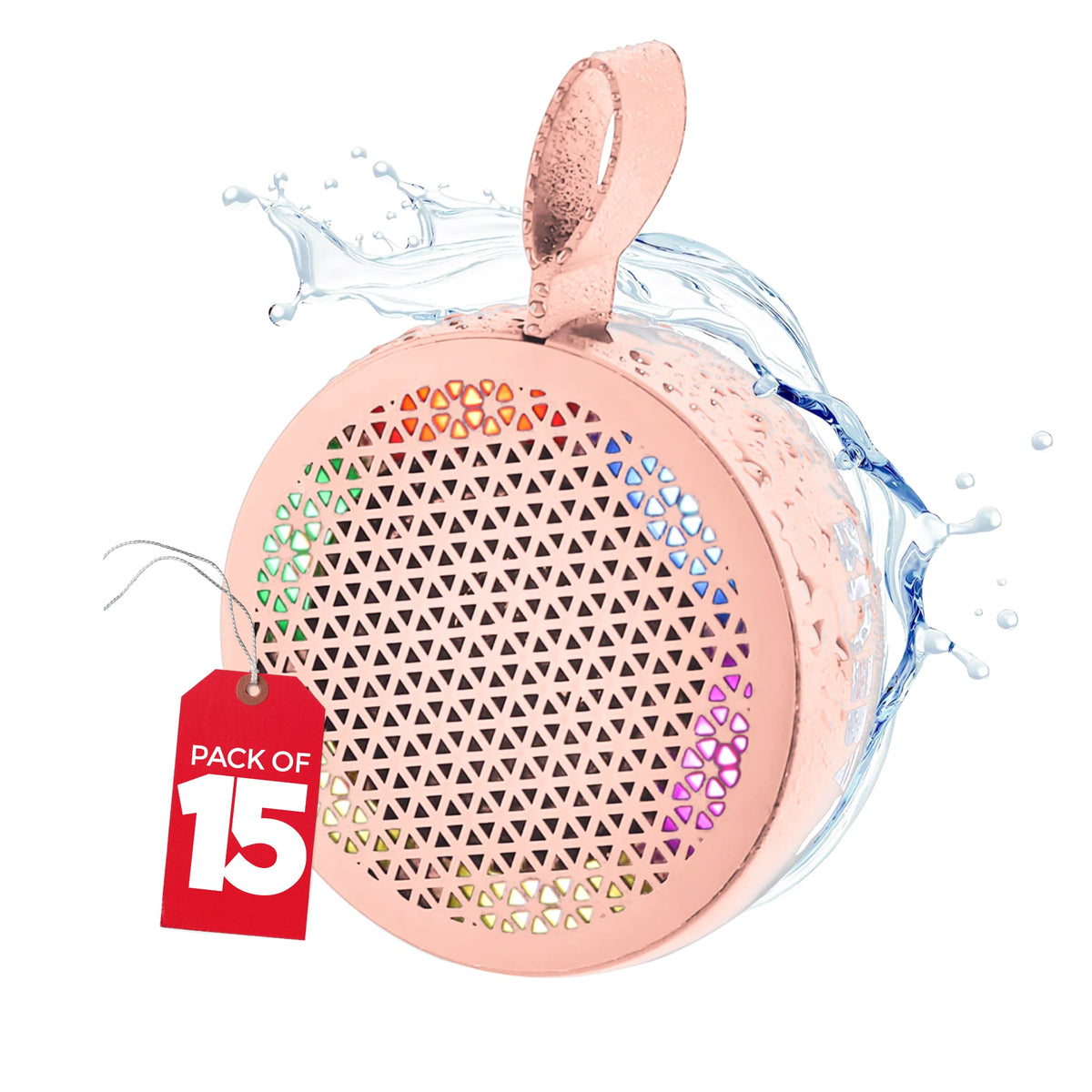 RISEBASS Water Resistant Bluetooth Shower Speaker, Handsfree Portable Speakerphone Control Buttons with LED Light, True Wireless Stereo for Bathroom, Kitchen, Hiking, Kayak, Beach, Gifts