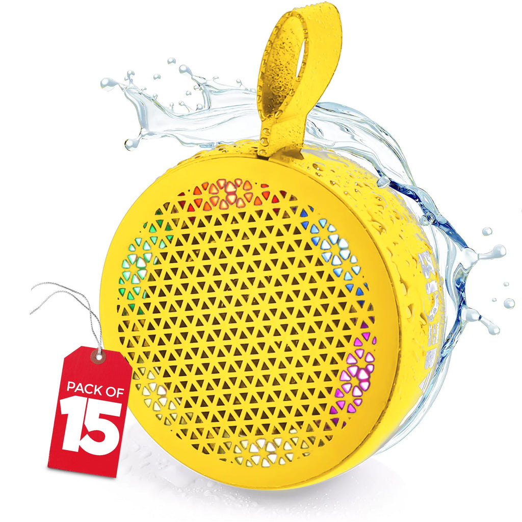 RISEBASS Water Resistant Bluetooth Shower Speaker, Handsfree Portable Speakerphone Control Buttons with LED Light, True Wireless Stereo for Bathroom, Kitchen, Hiking, Kayak, Beach, Gifts